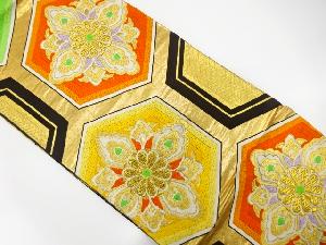 アンティーク　亀甲に華文模様織り出し袋帯(着用可)